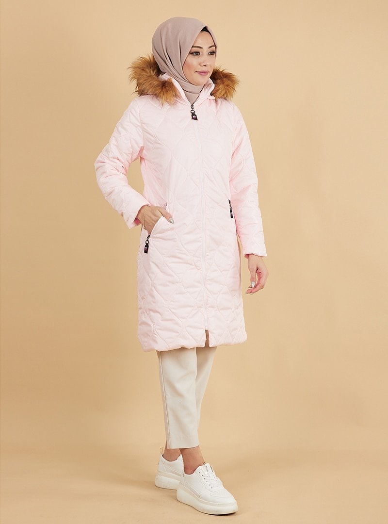 TESETTURİUM Pudra Şişme Kapitone Mont