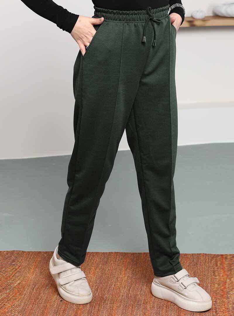 HAKİMODA Haki Beli Lastikli Stoperli Pantolon