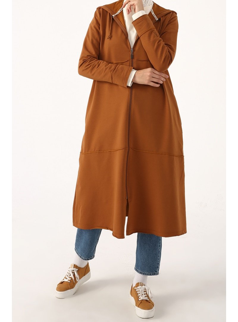 Allday Kapüşonlu Fermuarlı Hırka