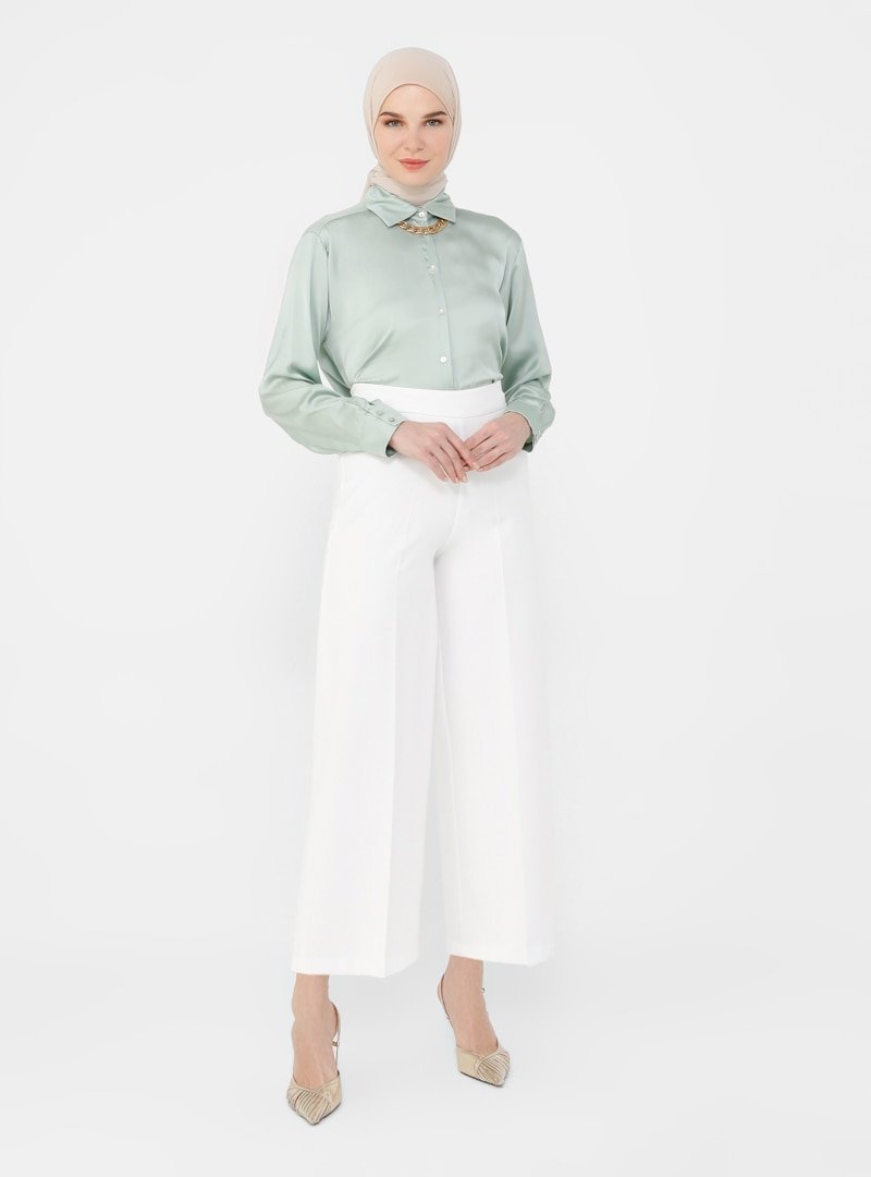 Refka Beyaz Basic Takım Pantolonu