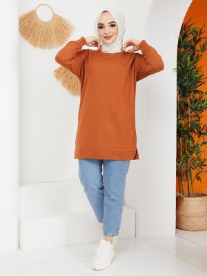 HAKİMODA Kiremit Bisiklet Yaka Tunik