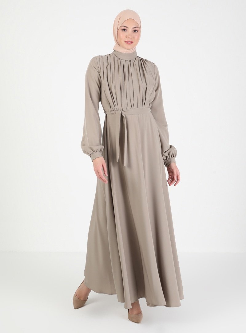 Mileny Vizon Pilise Detaylı Elbise