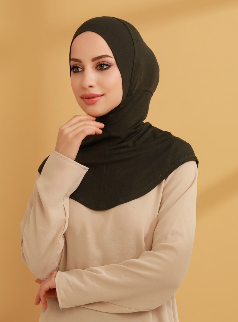 Tuva Haki Sportif Maskeli Hijab Bone