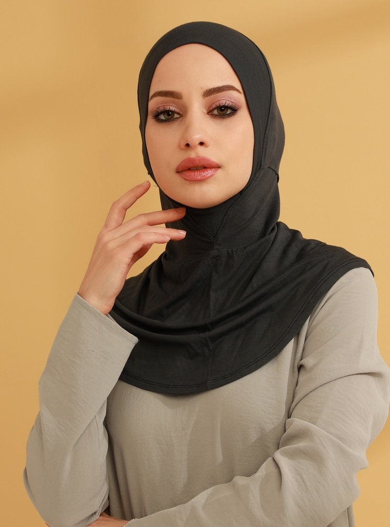 Tuva Antrasit Sportif Maskeli Hijab Bone