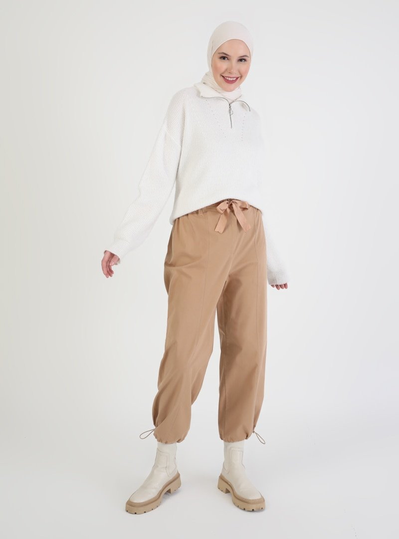 LOREEN Taba Beli Lastikli Pantolon
