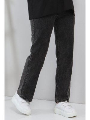 MISSVALLE Siyah Bol Paça Kot Pantolon