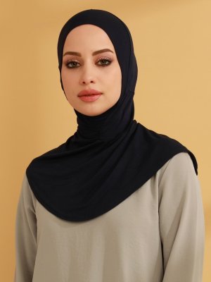 Tuva Siyah Sportif Maskeli Hijab Bone