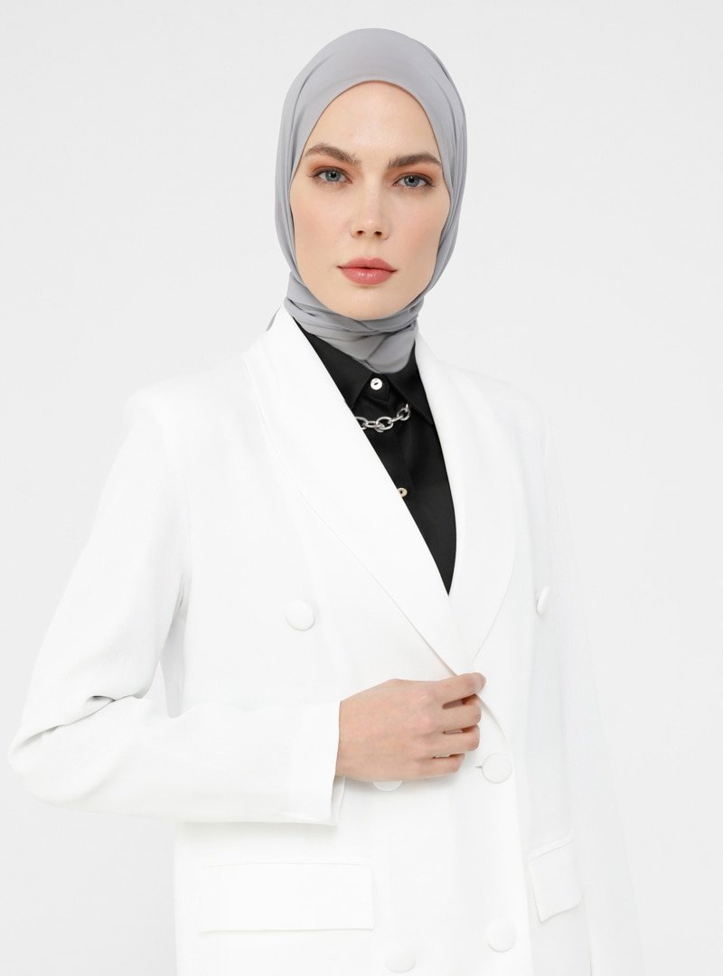 Refka Off White Cep Detaylı Blazer Ceket