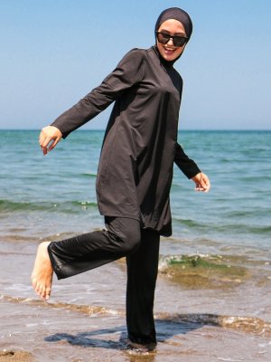 Marina Mayo Siyah Tam Kapalı Mayo