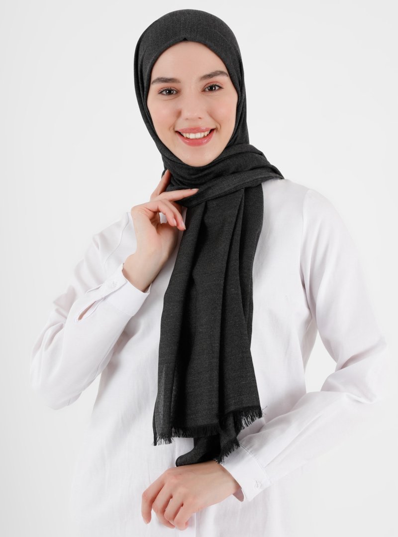 Gülsoy Siyah Viskon Şal Kırçıllı