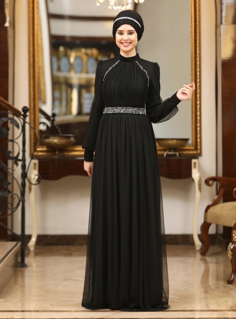 Azra Design Siyah Efsane Abiye Elbise