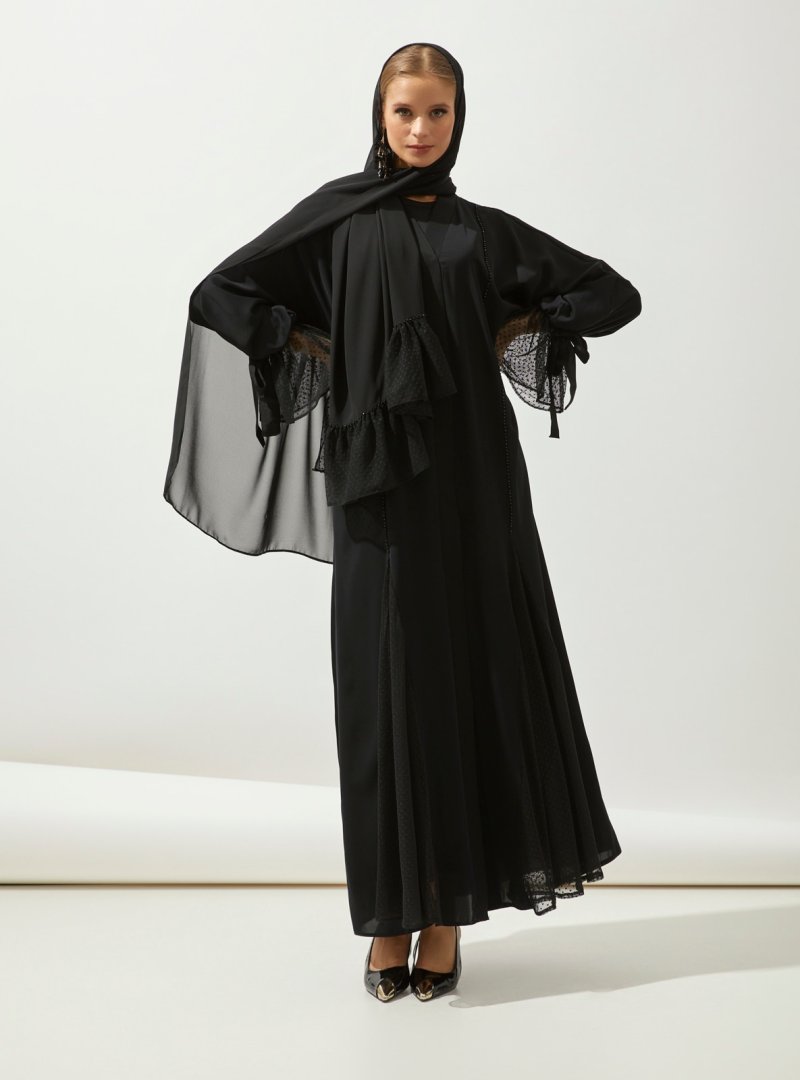 AL SHEIKHA Siyah Wedding Abaya Handmade