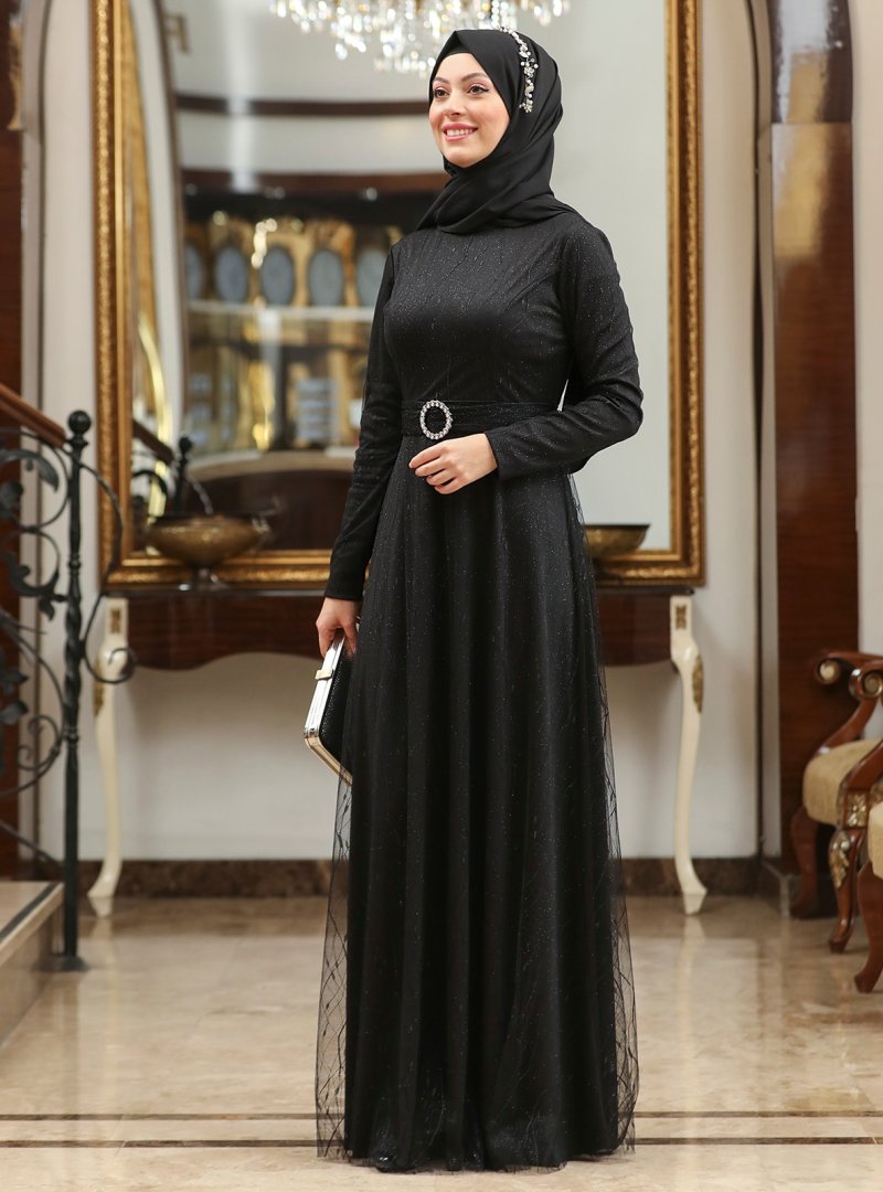 SEMRA AYDIN Siyah Lina Abiye Elbise