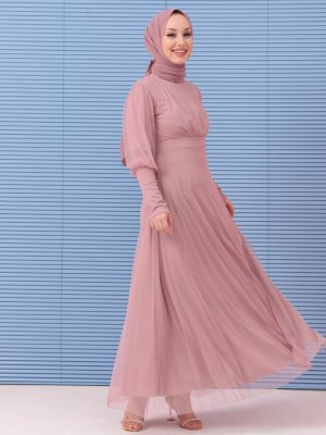 Tofisa Gül Şifon Abiye Elbise