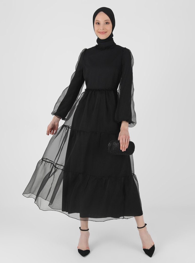 Fashion Showcase Design Siyah Deniz Abiye Elbise