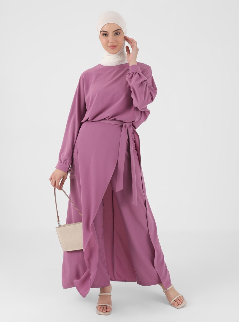 Rana Zenn Lila Katre Tunik & Pantolon İkili Takım
