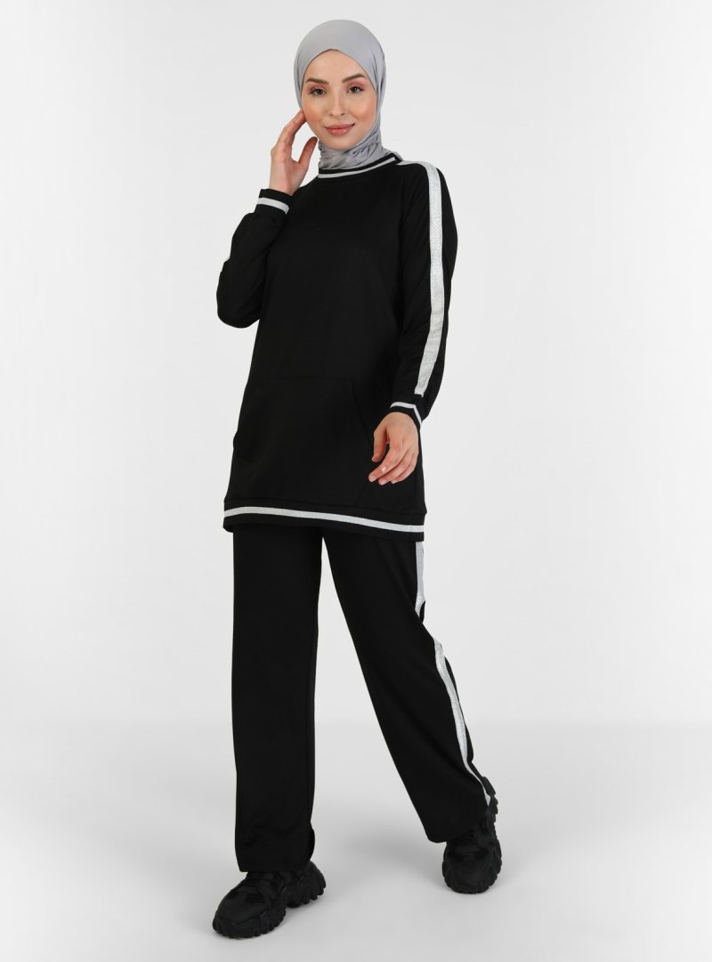 Peker Siyah Tunik & Pantolon İkili Takım