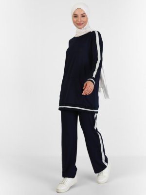 Peker Lacivert Tunik & Pantolon İkili Takım