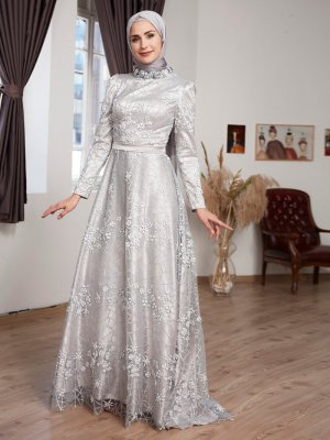 Moda Sinanlar Gümüş Hazal Abiye Elbise