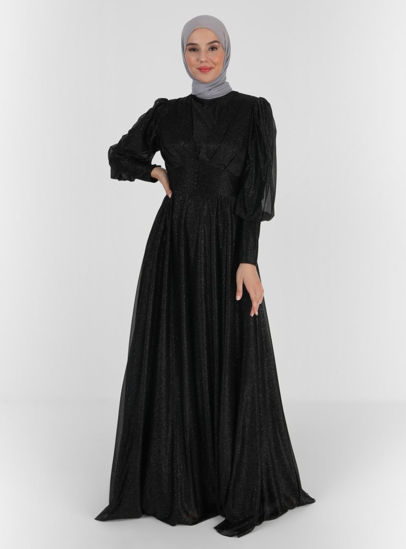 Fashion Showcase Design Siyah Dilber Abiye Elbise