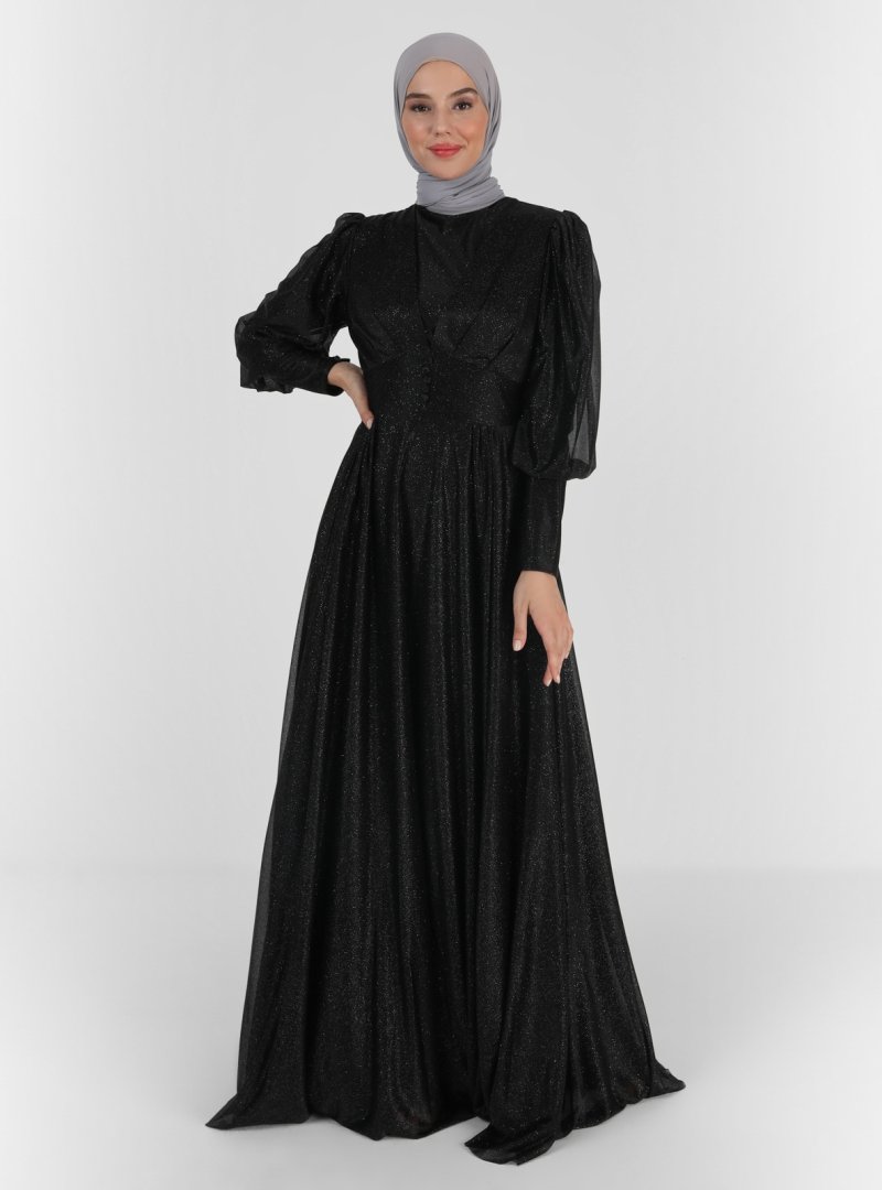 Fashion Showcase Design Siyah Dilber Abiye Elbise
