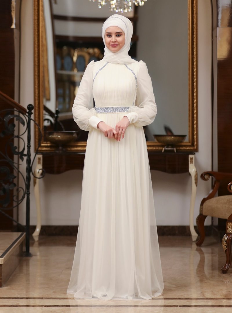 Azra Design Beyaz Nikah Abiye Elbise