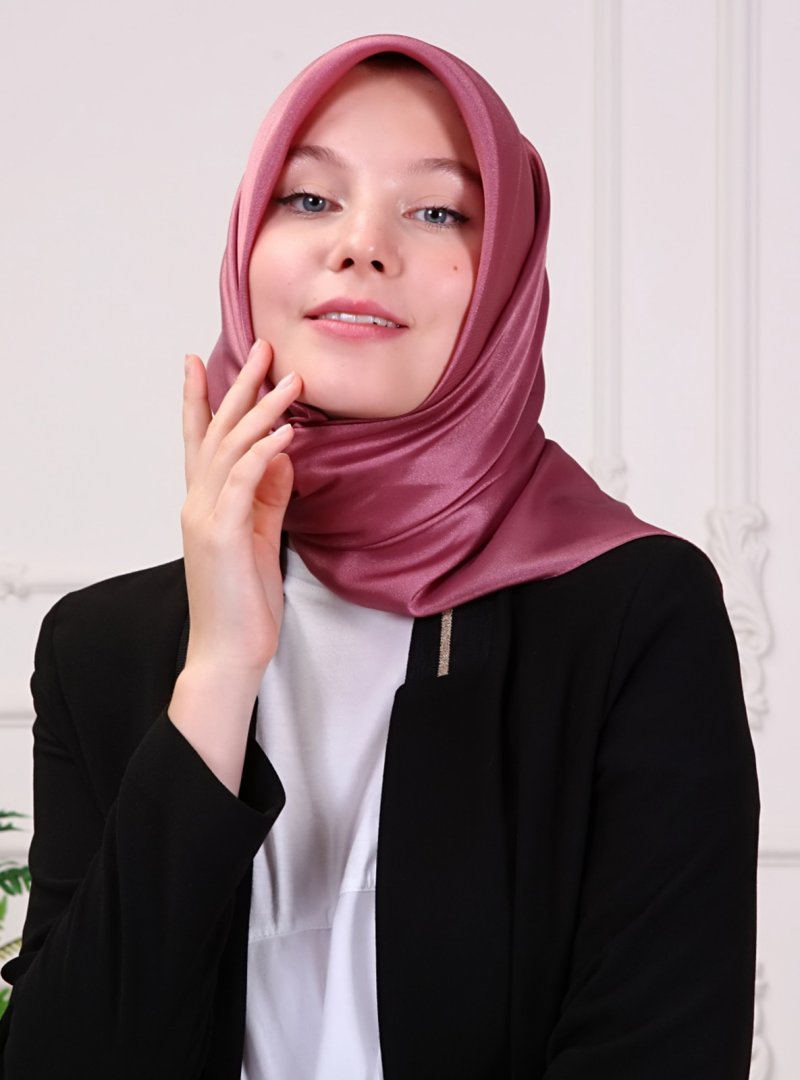 Soft Scarfs Gül Kurusu Lal Saten Eşarp