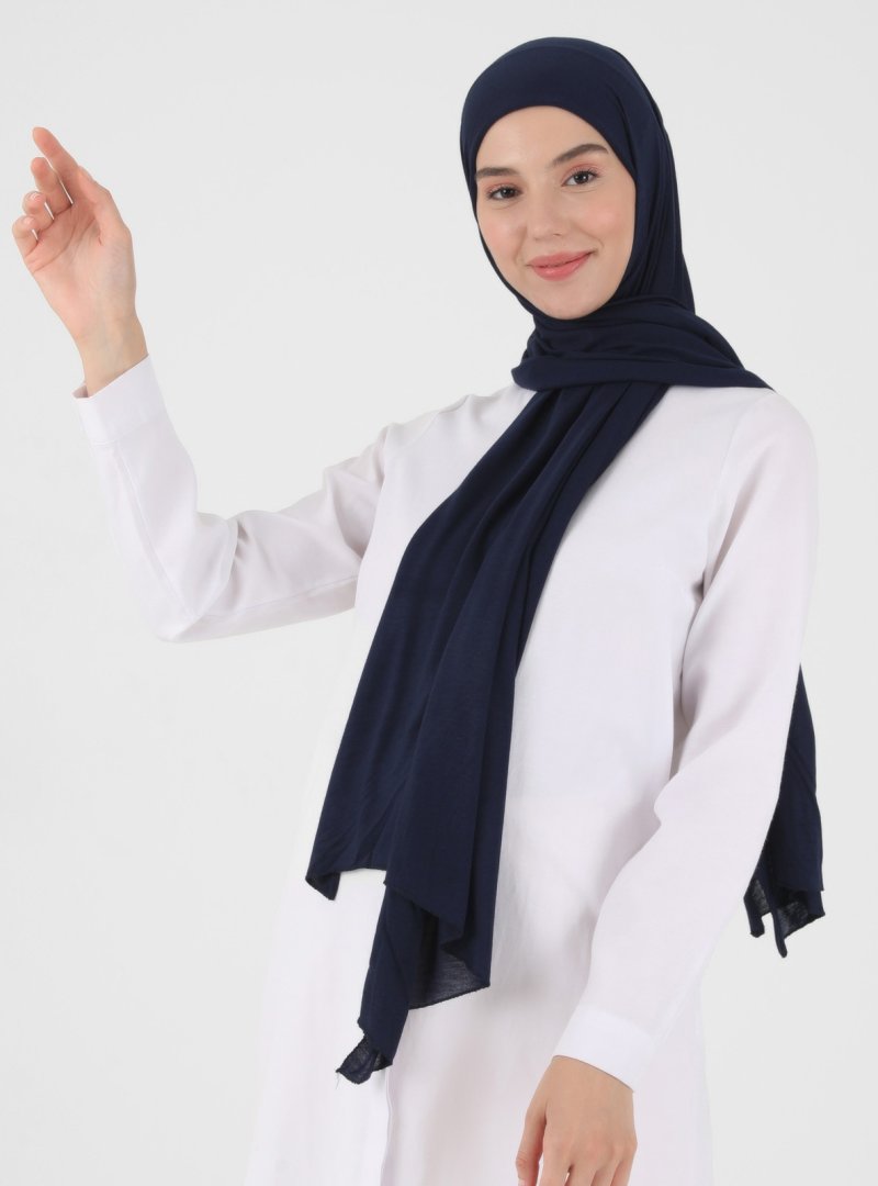 MADAME POLO Lacivert Penye Şal