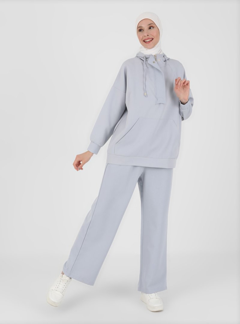 Benin Double Kumaş Tunik & Pantolon İkili Takım Sky Blue