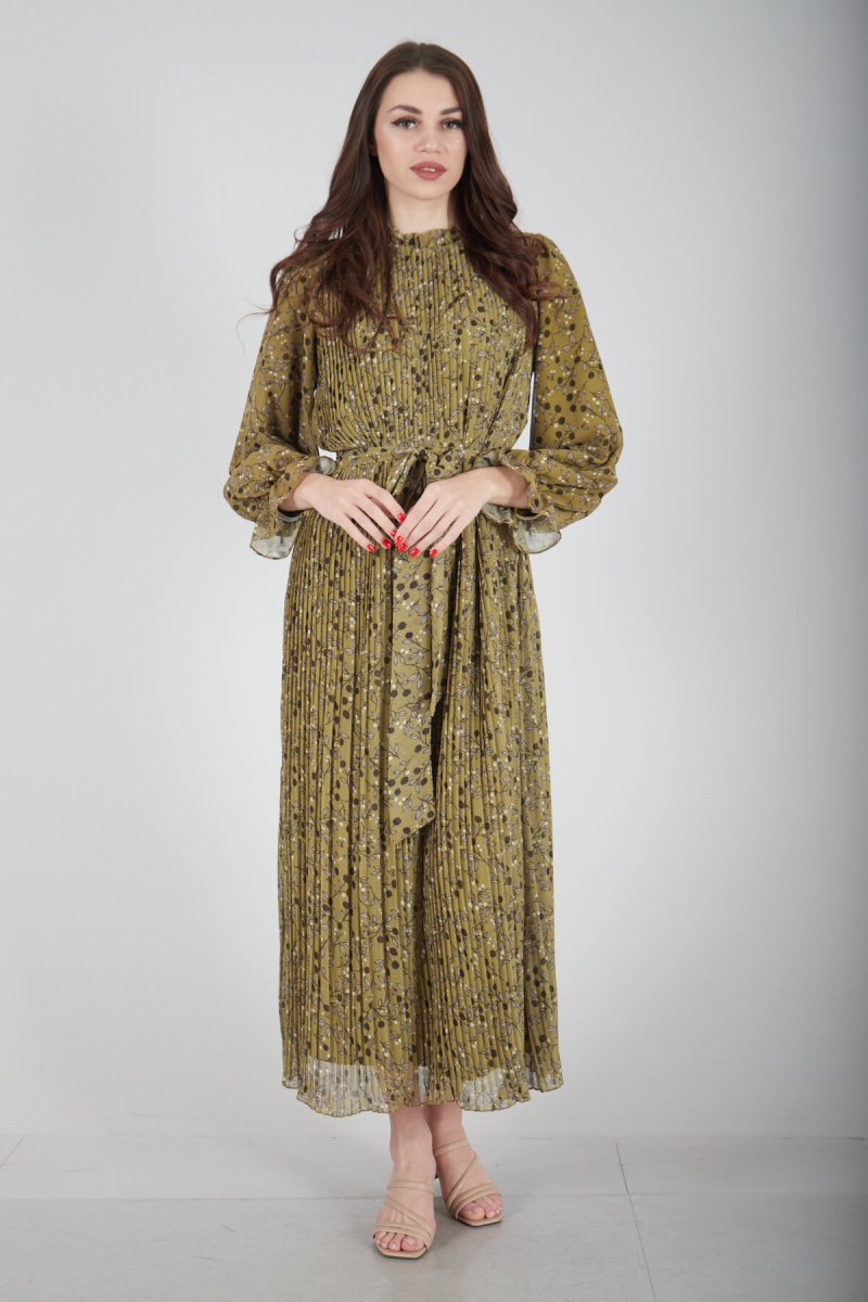 Ardanewline Fıstık Boydan Piliseli Elbise