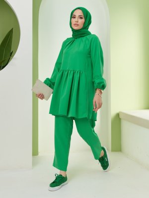 Efkeyem Yeşil Tunik & Pantolon İkili Takım