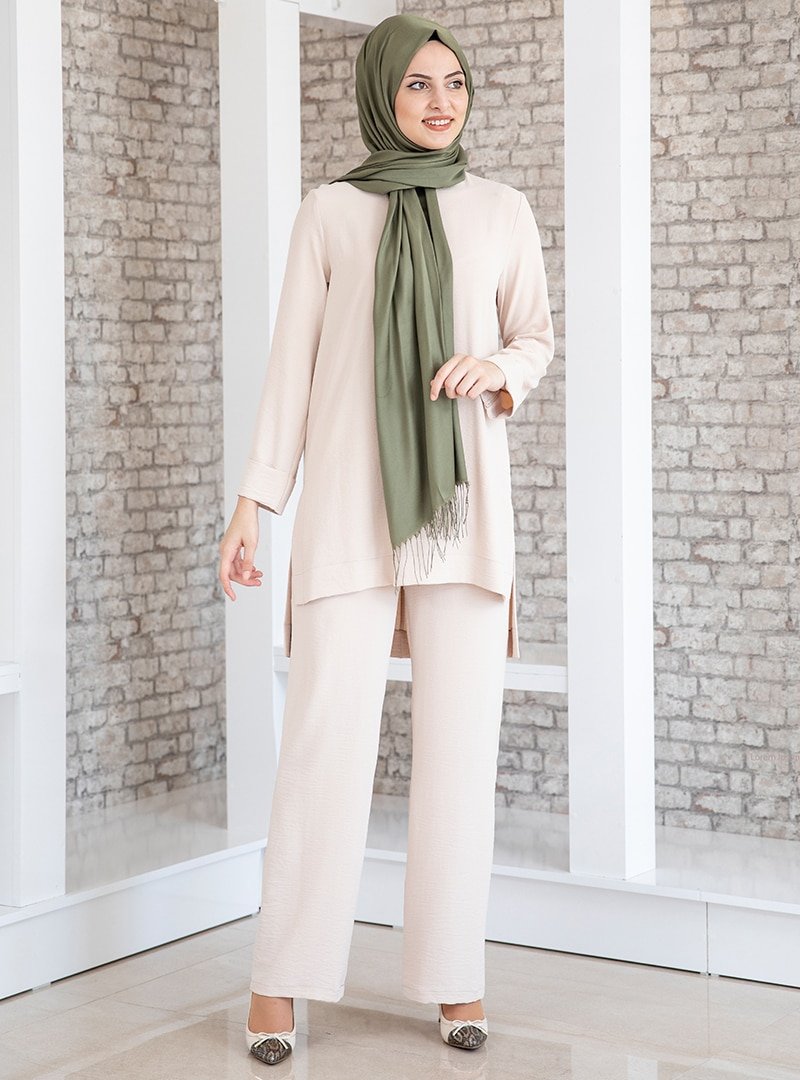 Fashion Showcase Design Taş Ayda Tunik & Pantolon İkili Abiye Takım
