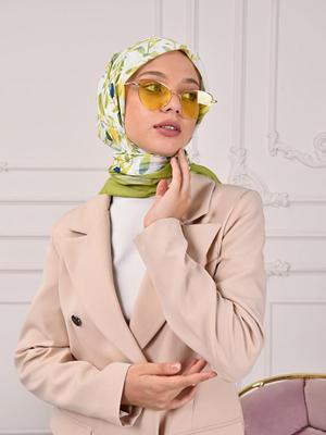 Soft Scarfs Akik Desenli Eşarp Kaktüs