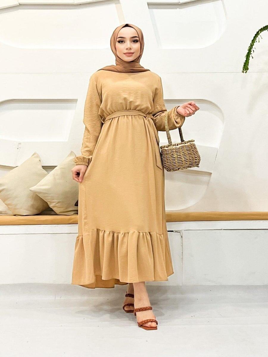 Cng Moda Vizon Airobin Fırfırlı Elbise