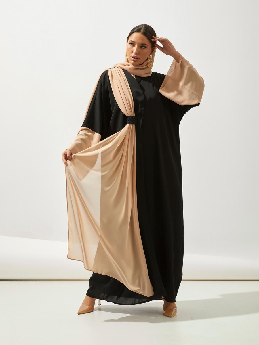 AL SHEIKHA Camel Farah Abaya Handmade Siyah