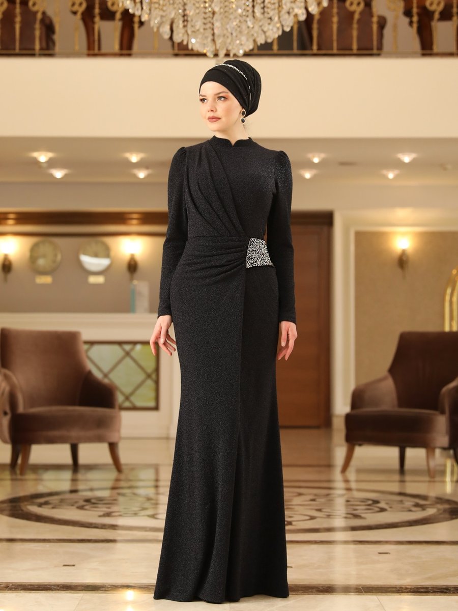 Ahunisa Siyah Ahsen Abiye Elbise