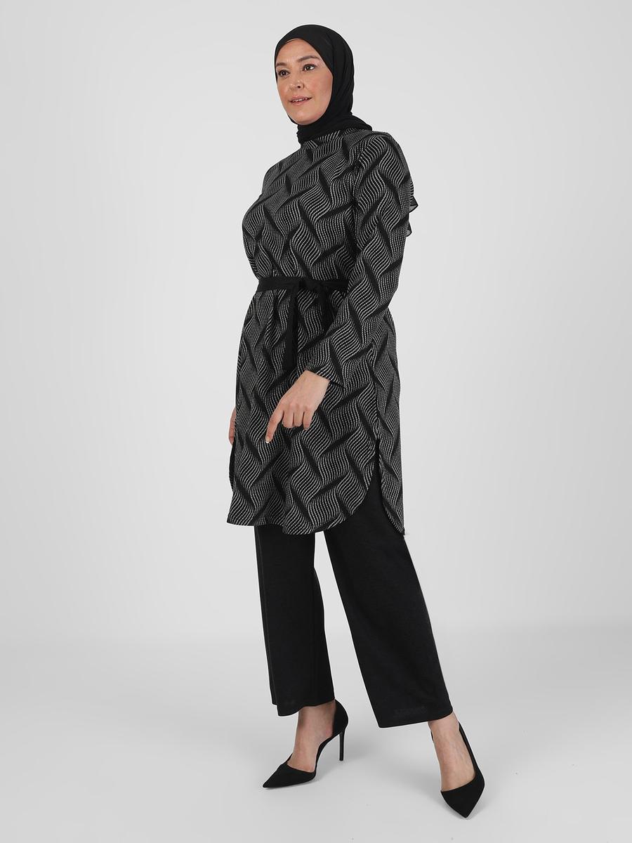 GELİNCE Siyah Tunik & Pantolon İkili Takım