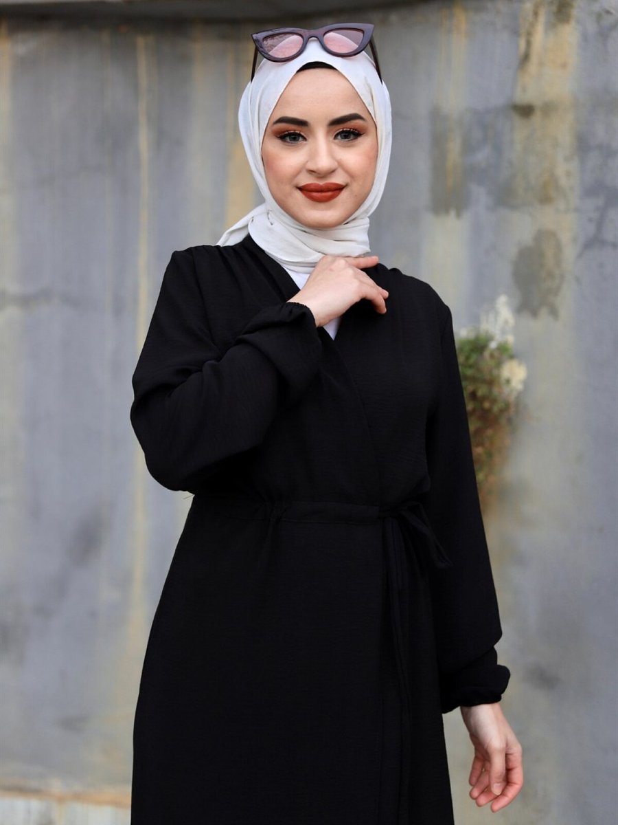 Ensa Tesettür Siyah Ayrobin Kap