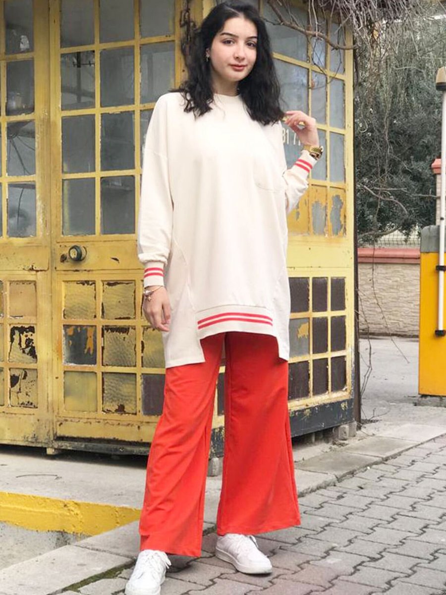 Moda Rosa Bej Afra Biyeli Tunik