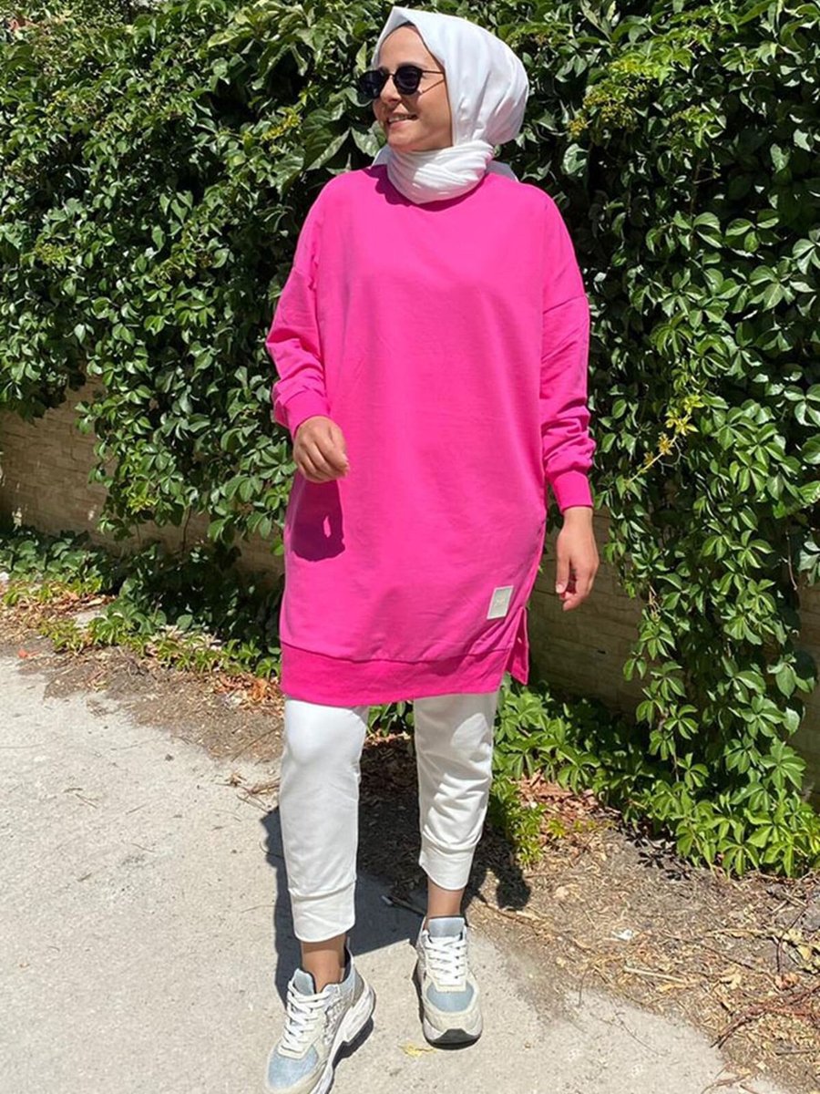 Moda Rosa Fuşya Soul Puane Basic Kısa Sweat