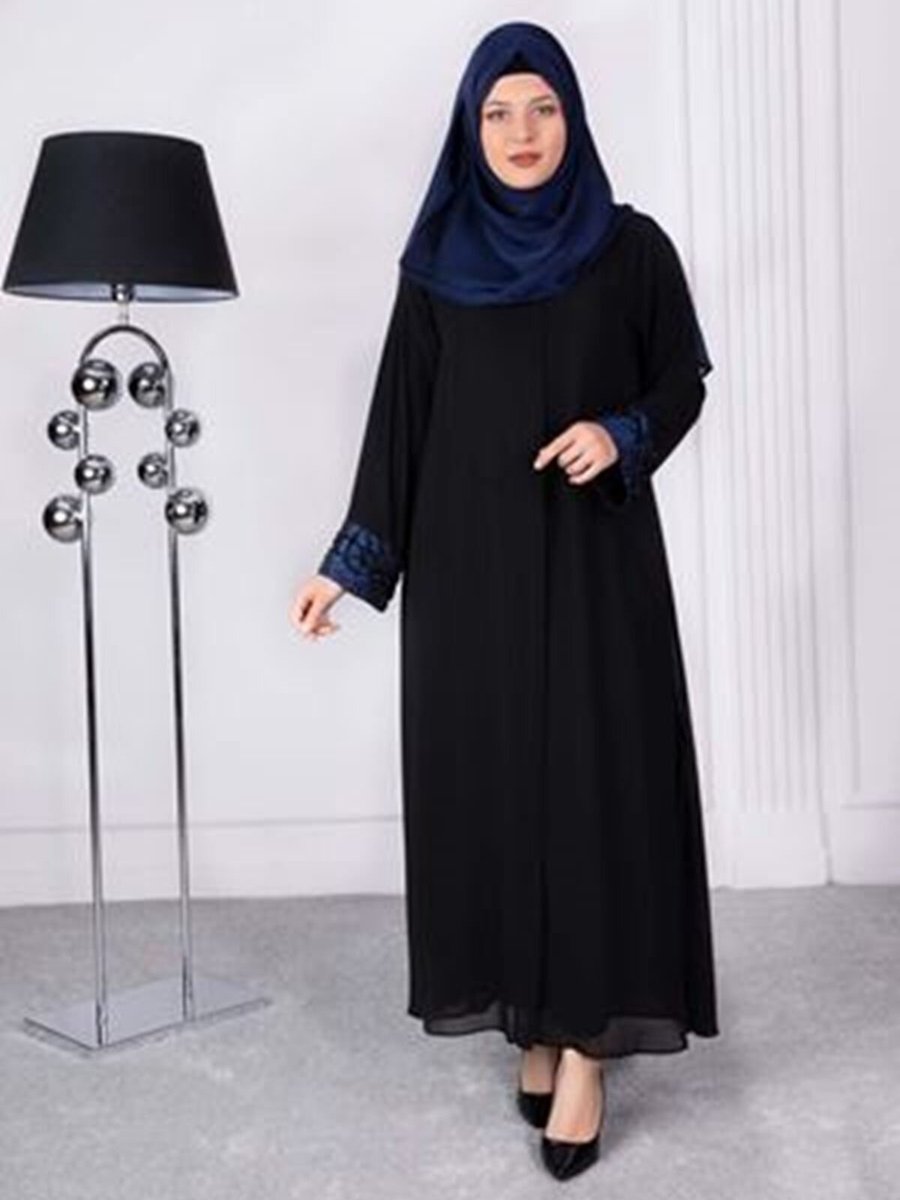 Moda Rosa İndigo Büyük Beden Abaya