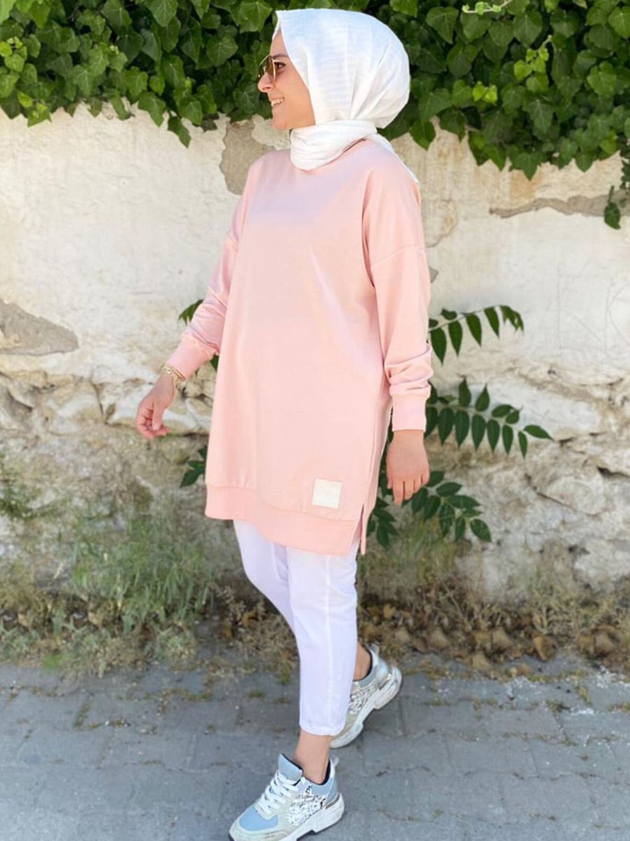 Moda Rosa Pudra Soul Puane Basic Kısa Sweat