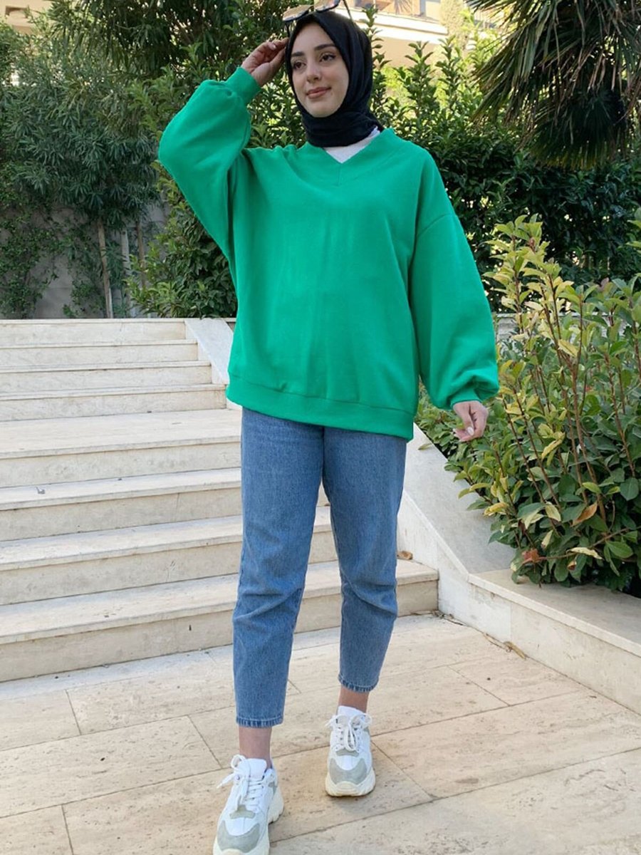 Moda Rosa Benetton Soul V Yaka Şardonlu Sweat