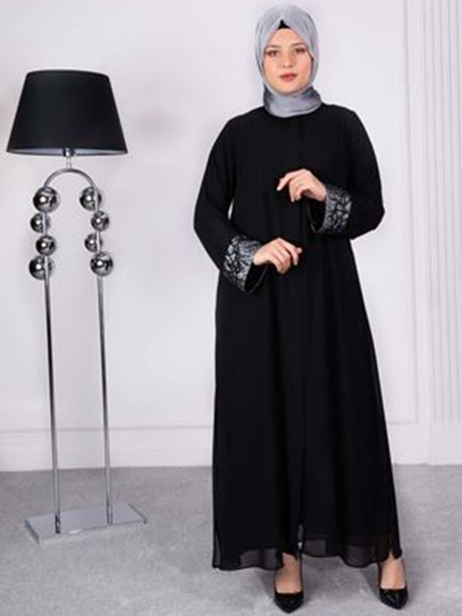 Moda Rosa Füme Büyük Beden Abaya