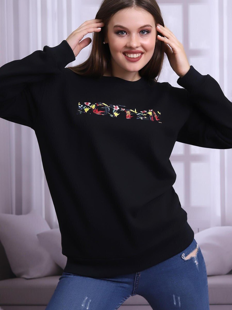 Deafox Koyu Lacivert Rotten Detay Sweatshirt