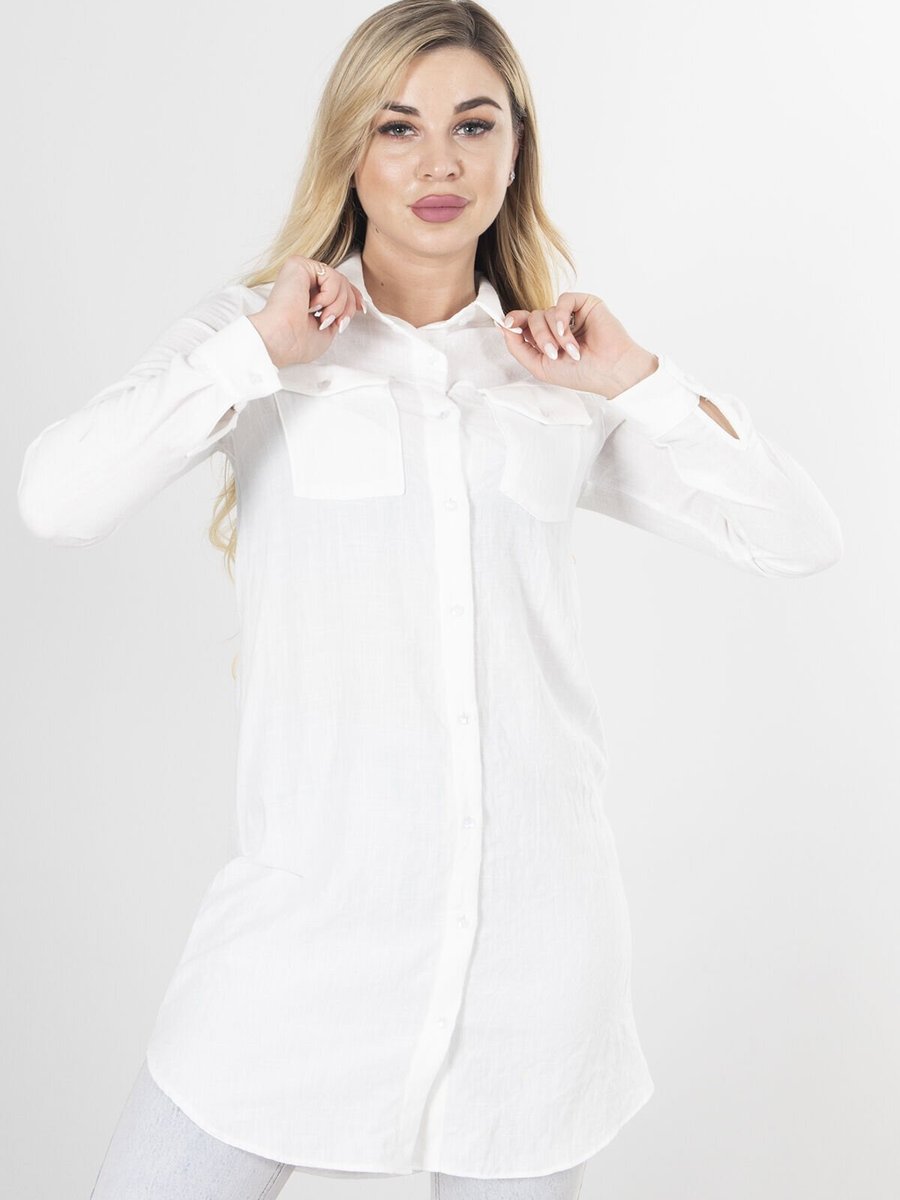 Ardanewline Beyaz Gömlek Tunik