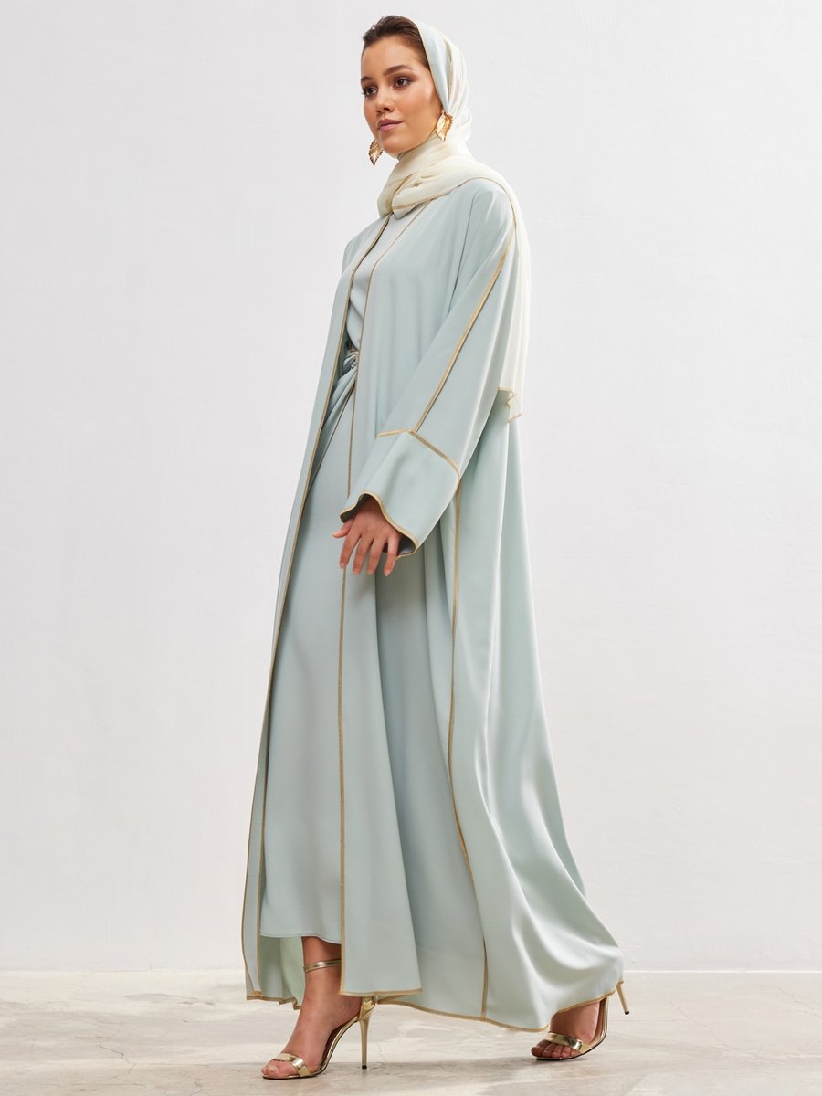 AL SHEIKHA Mint Yeşili New Line Abaya Dress Set