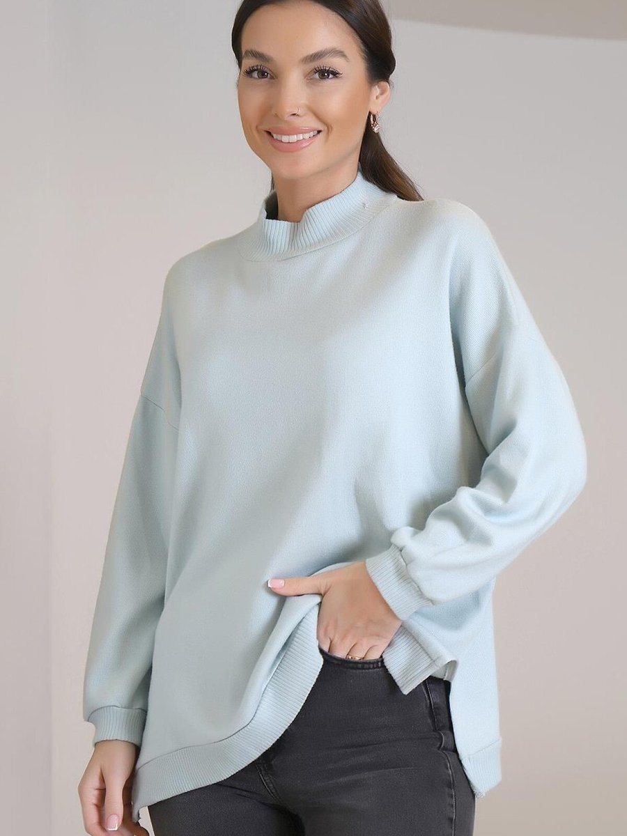 Busem Mint Yarım Balıkçı Swetshirt