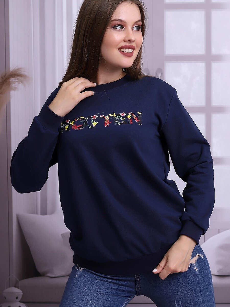 Deafox Lacivert Rotten Baskı Sweatshirt