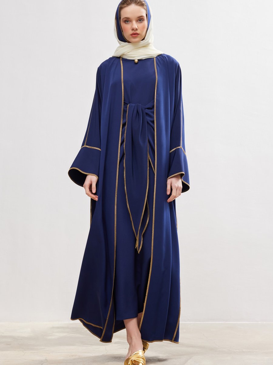 AL SHEIKHA Lacivert New Line Abaya Dress Set